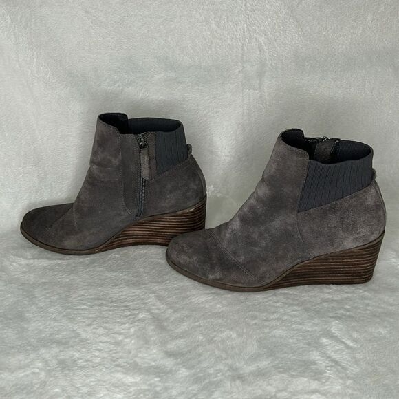 Toms suede Sadie ankle boots women’s 8.5 gray - Picture 3 of 6